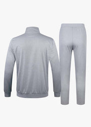 Men's Athletic Casual Full Zip Suit - Solid Color - TBMPOY