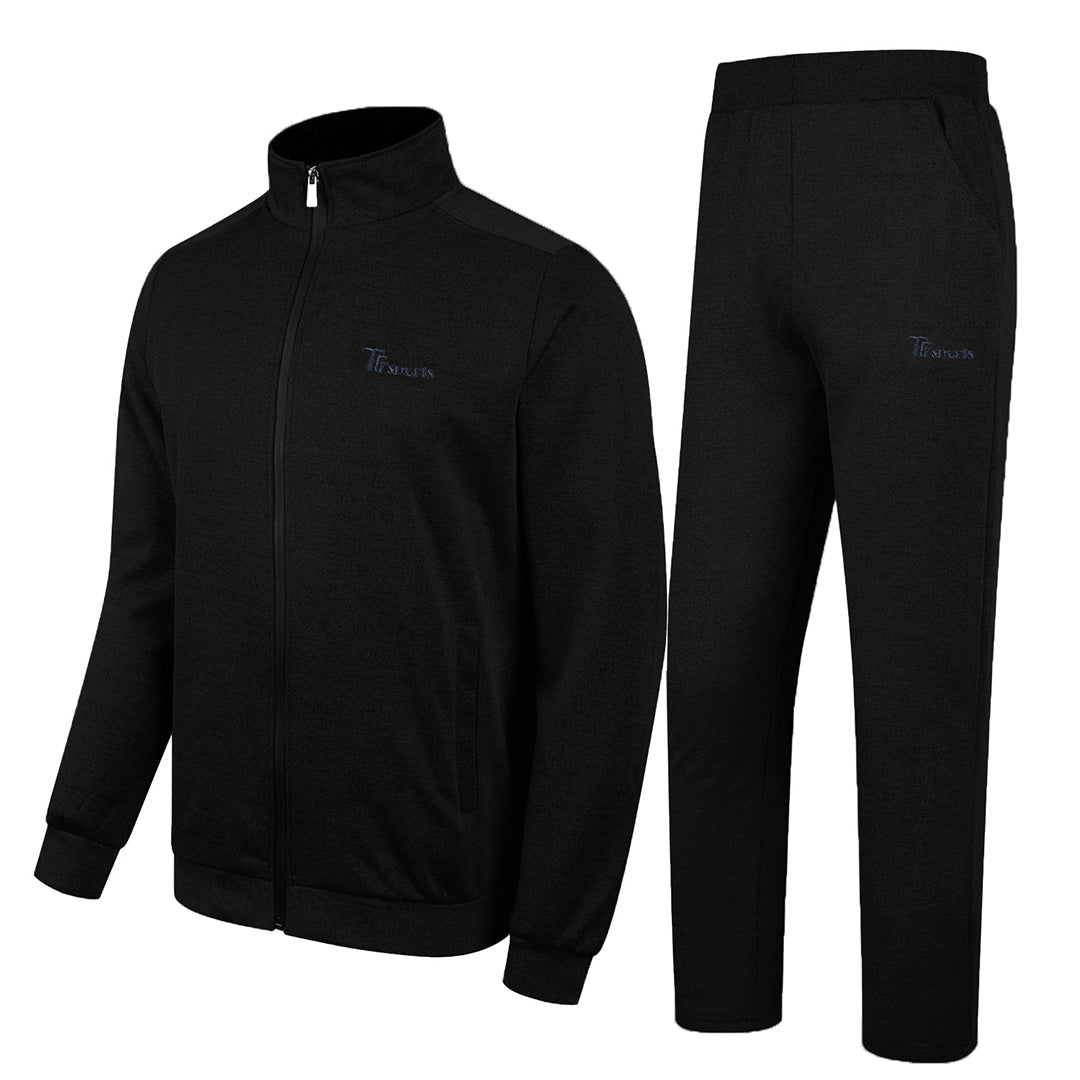 Men's Athletic Casual Full Zip Suit - Solid Color - TBMPOY