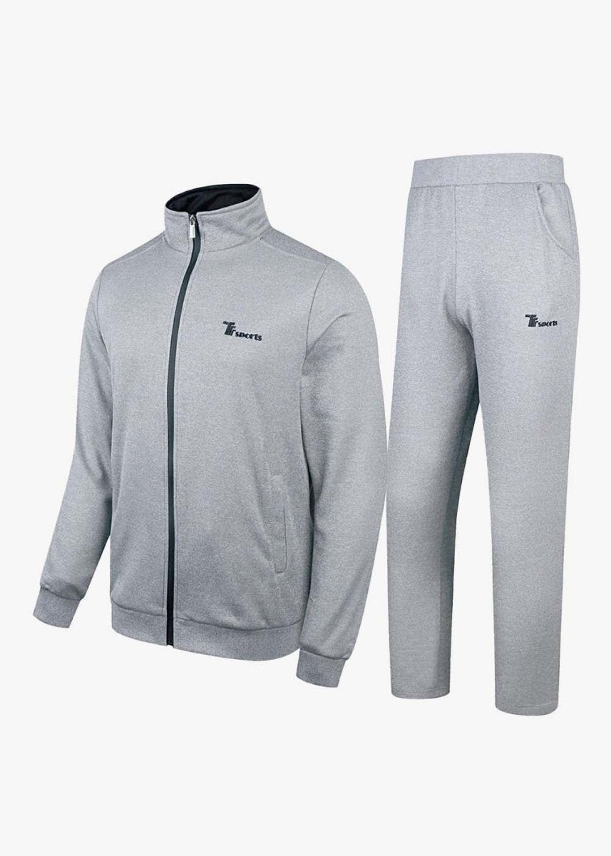 Men's Athletic Casual Full Zip Suit - Solid Color - TBMPOY