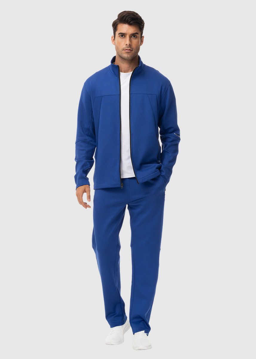 Men's Full Zip Casual Sports Sweatsuit - TBMPOY