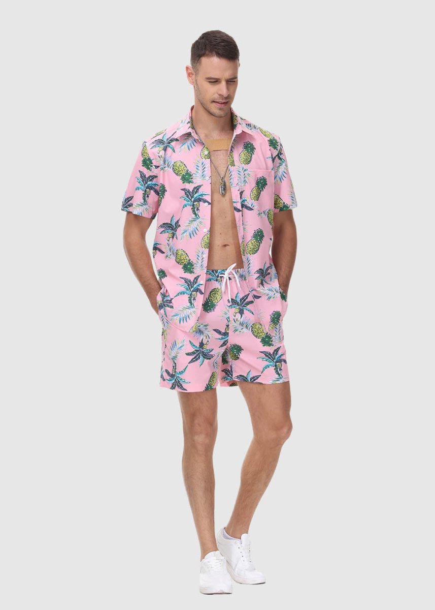 Men's Hawaiian Beach Casual Flower Suits - TBMPOY