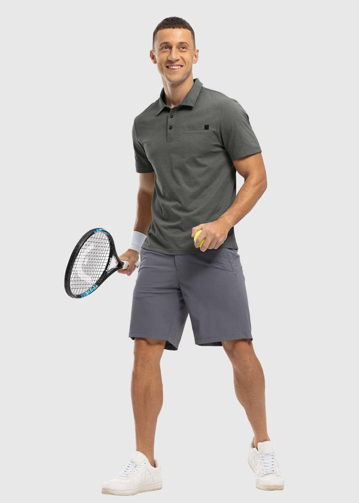 Men's Moisture Wicking Tennis Polo Shirts - TBMPOY