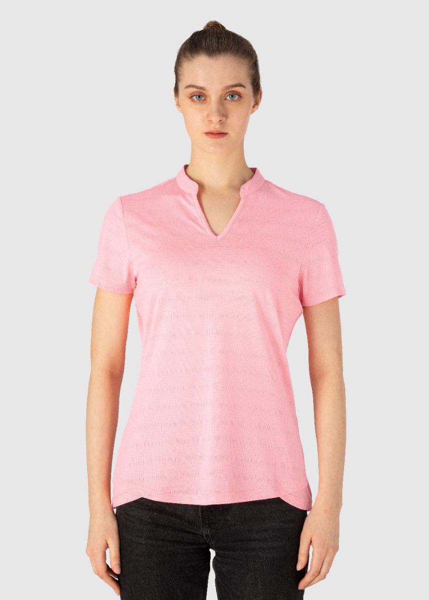 Women’s Lightweight V-Neck Short Sleeve Polo Shirts - TBMPOY