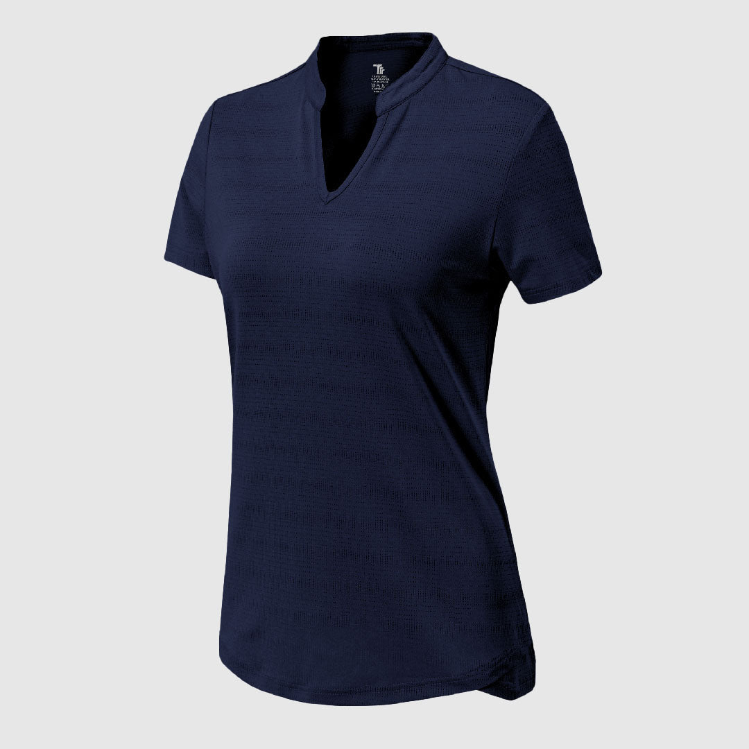 Women’s Lightweight V-Neck Short Sleeve Polo Shirts - TBMPOY