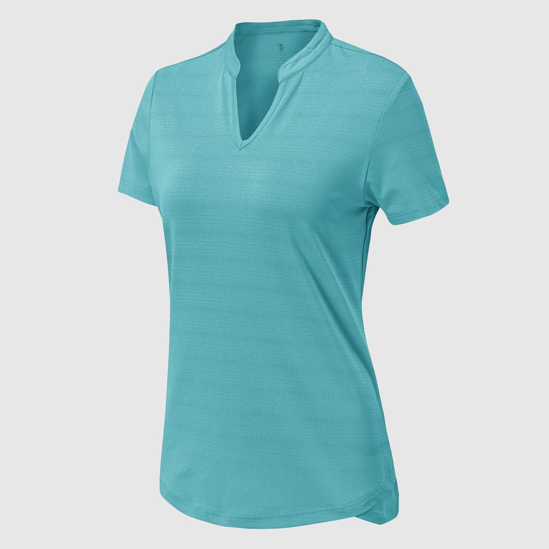 Women's Lightweight V-Neck Short Sleeve Polo Shirts - TBMPOY