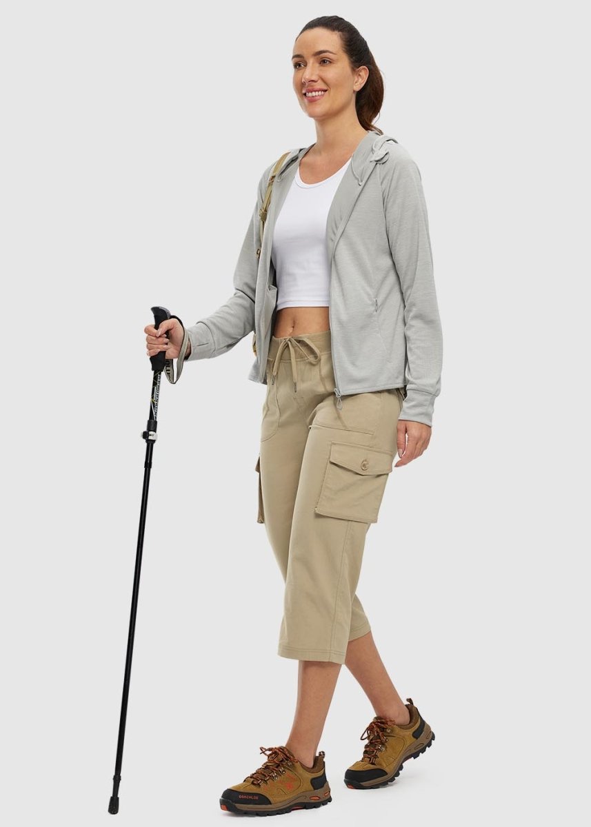 Women's Outdoor Lightweight Cargo Capris - TBMPOY