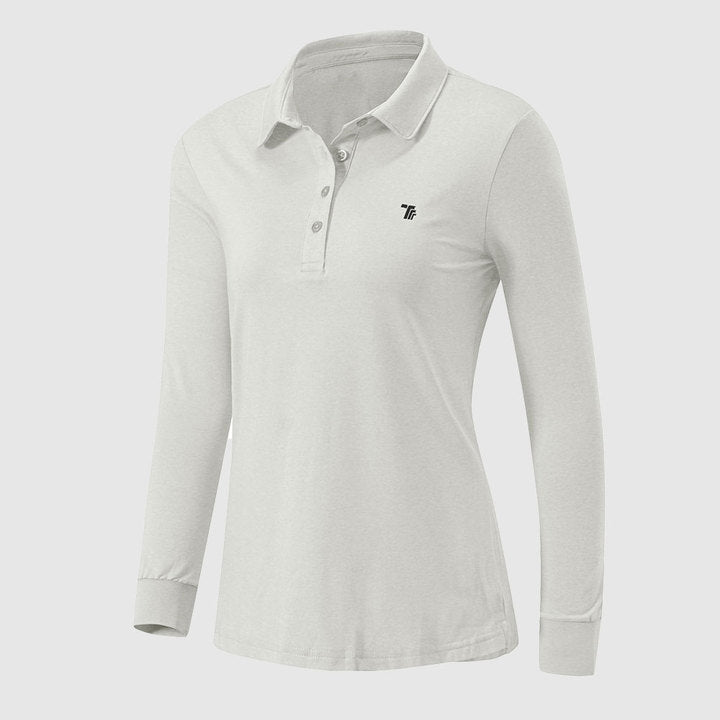 White polo shirt outlet womens long sleeve