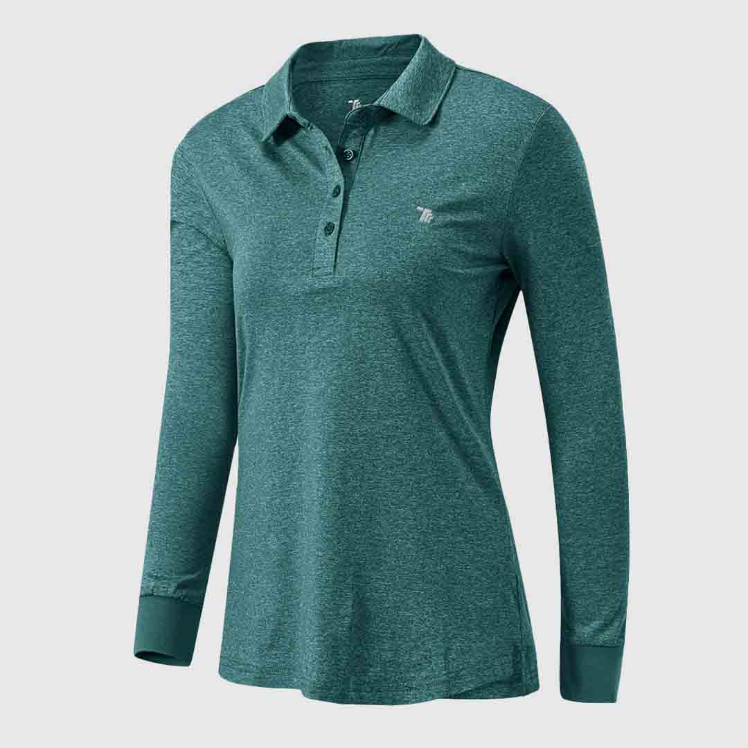 Women's Quick Dry Long Sleeve Polo Shirt - TBMPOY