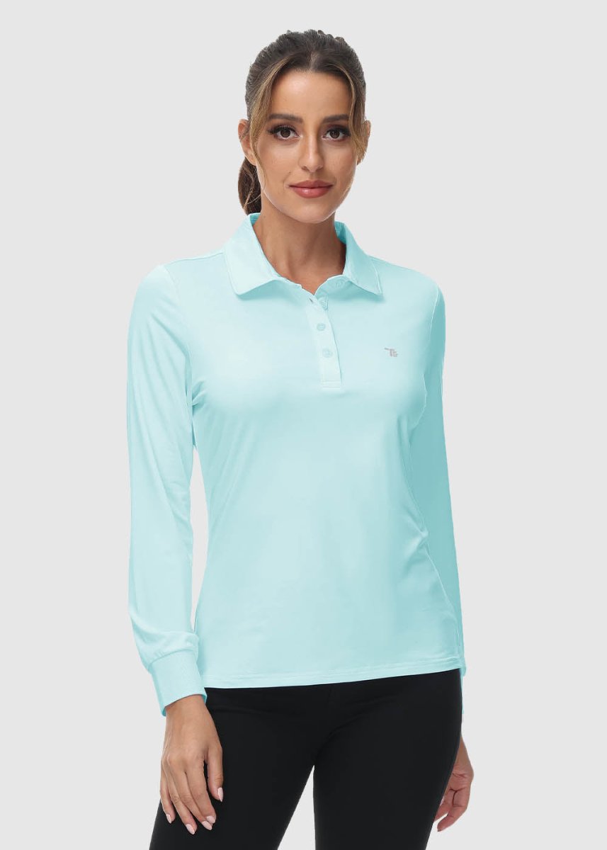 Women's Quick Dry Long Sleeve Polo Shirt - TBMPOY