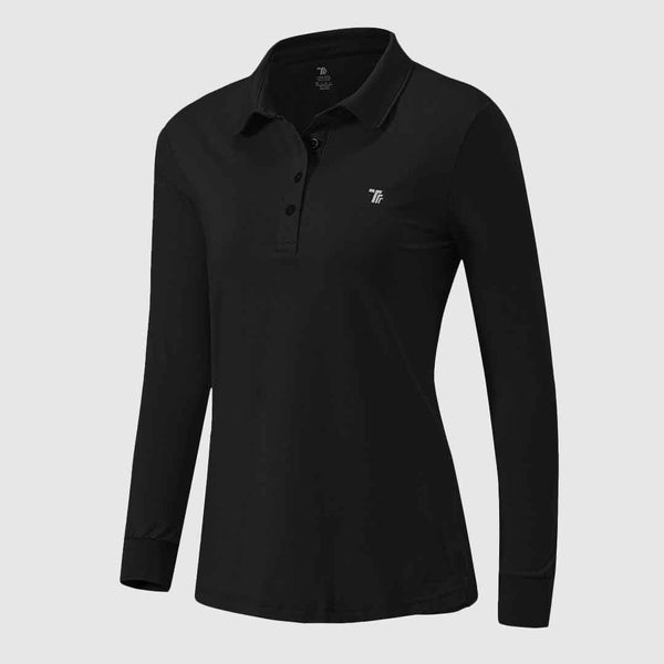 Women's Quick Dry Long Sleeve Polo Shirt - TBMPOY