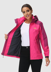 Women's Rain Windbreaker Jacket With Hood - TBMPOY