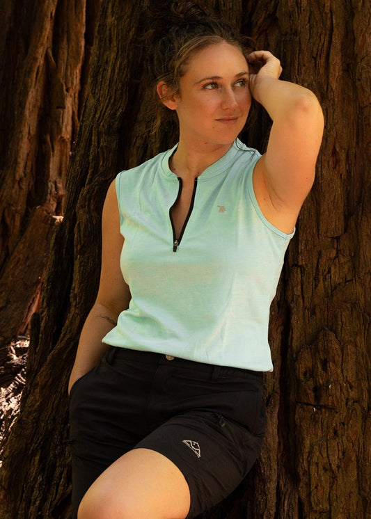 Women's UPF 50+ Quick Dry Sleeveless Zip Shirts - TBMPOY