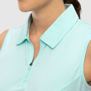 Women's UPF 50+ Quick Dry Zip Sleeveless Polo Shirt - TBMPOY