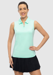 Women's UPF 50+ Quick Dry Zip Sleeveless Polo Shirt - TBMPOY