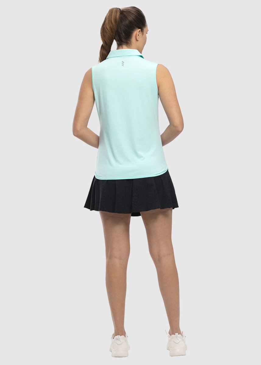 Women's UPF 50+ Quick Dry Zip Sleeveless Polo Shirt - TBMPOY