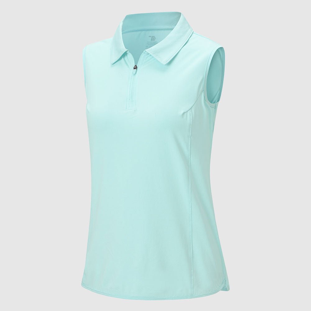 Women's UPF 50+ Quick Dry Zip Sleeveless Polo Shirt - TBMPOY