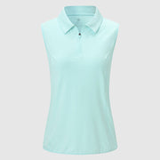 Women's UPF 50+ Quick Dry Zip Sleeveless Polo Shirt - TBMPOY