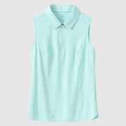Women's UPF 50+ Quick Dry Zip Sleeveless Polo Shirt - TBMPOY