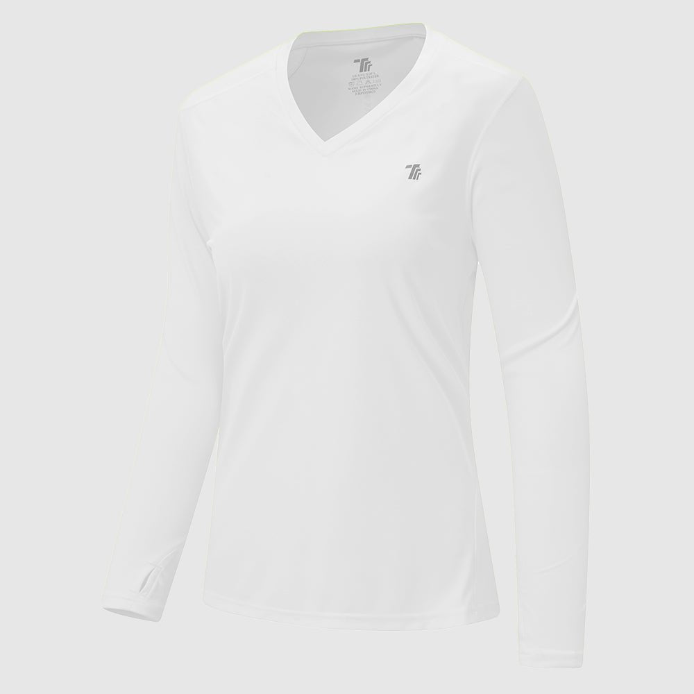 Women's UPF 50+ V-Neck Long Sleeve Shirts - TBMPOY