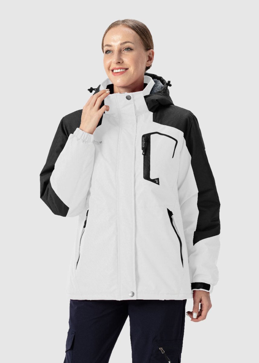 Women's Waterproof Skiing Jacket Hooded Raincoat - TBMPOY