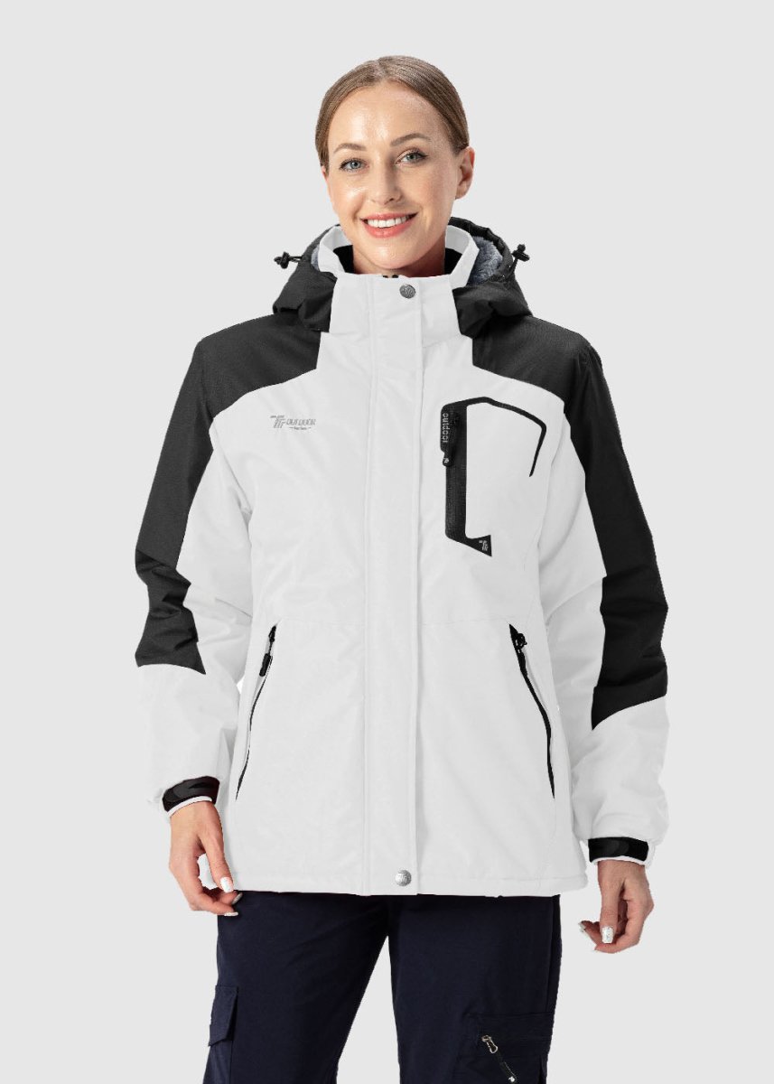 Women's Waterproof Skiing Jacket Hooded Raincoat - TBMPOY
