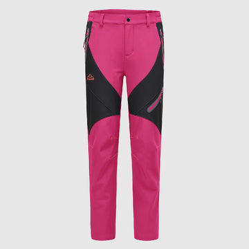Women's Pant Women's Soild Color Hiking Trousers Windproof Work Trousers  Warm Lined Trekking Trousers With Pockets Women's Outdoor Fitness Softshell  Trousers Hot Pink M 