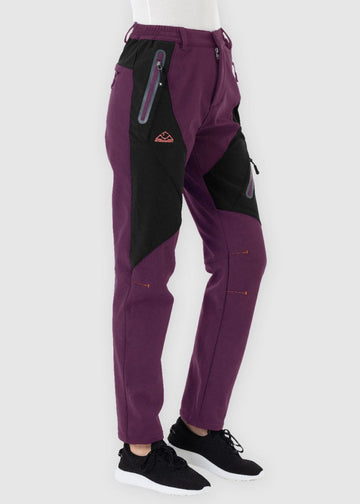 Lady Fleece Lined Hiking Pants Waterproof Trousers Windproof Outdoor Soft  Shell